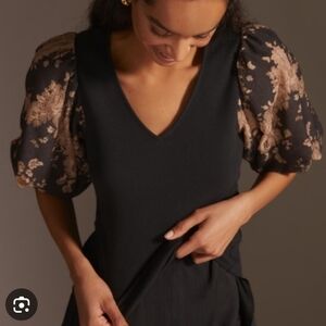 Dolan Black With Chocolate Brown And Tan Lace Whimsy Sleeves